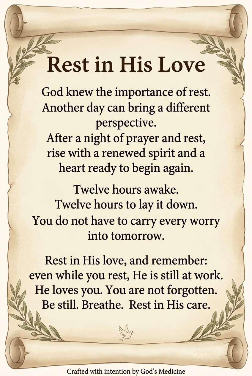 Rest in His Love devotional on parchment paper