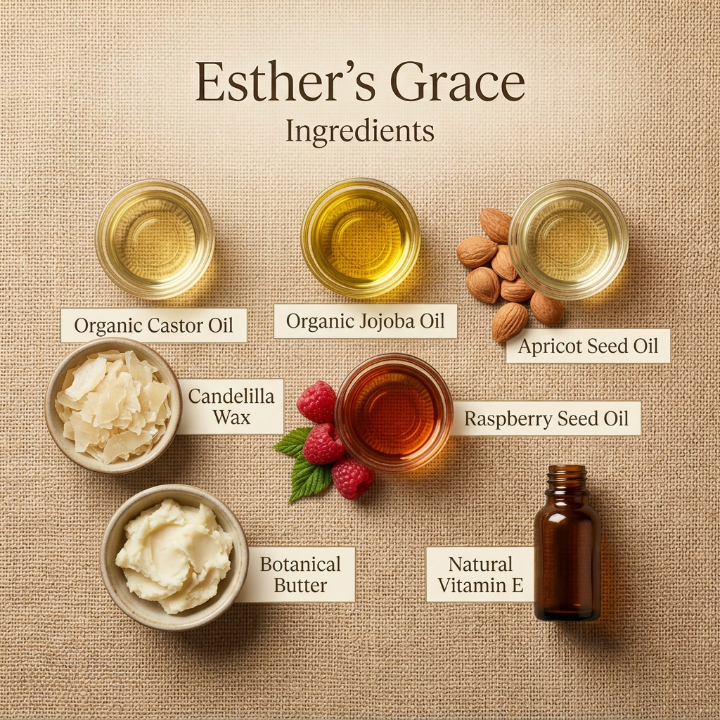 Esther’s Grace updated ingredient picture