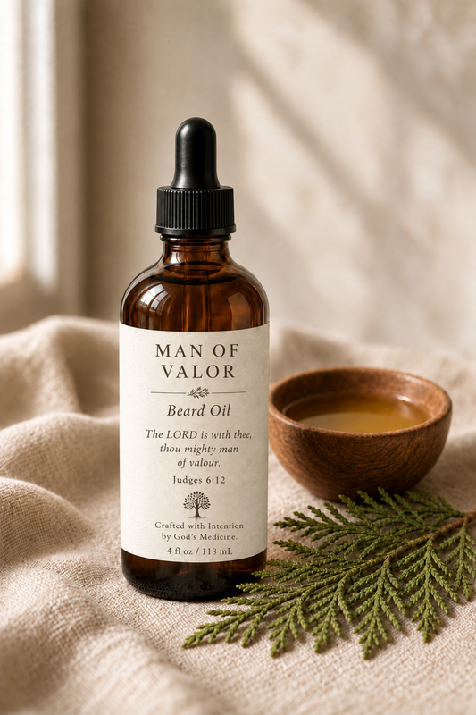 Man of Valor Beard Oil back-label image