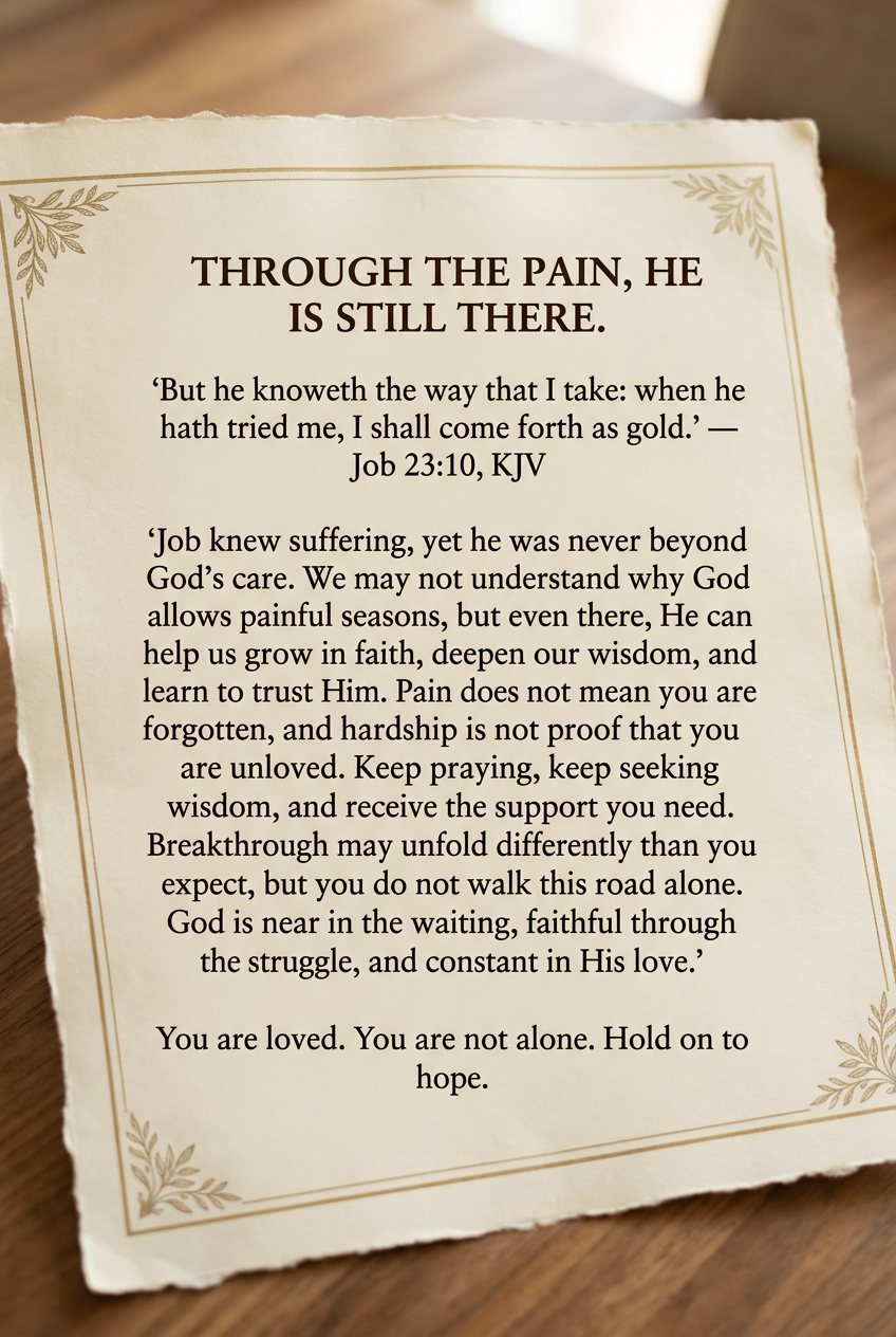 Parchment encouragement inspired by Job 23:10