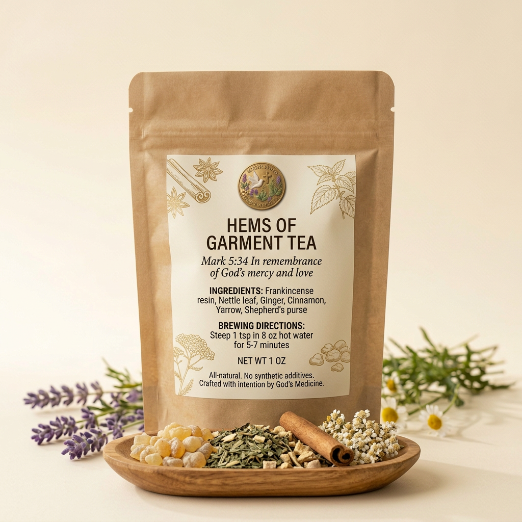 Refined back label for Hems of Garment Tea
