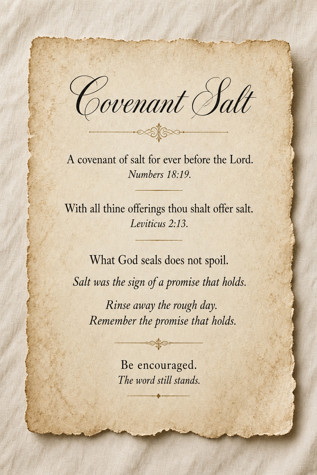 Revised Covenant Salt scripture card