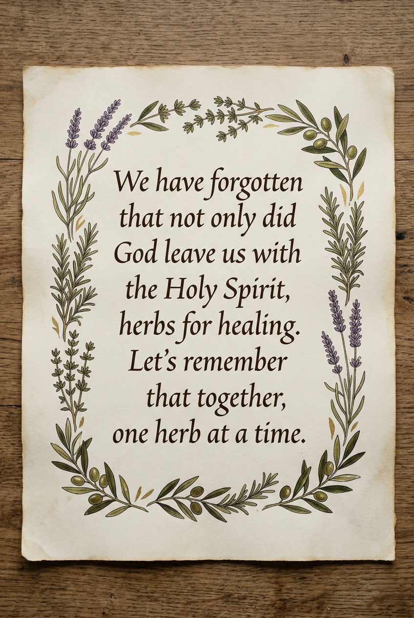 Your message on aged parchment with an herbal border